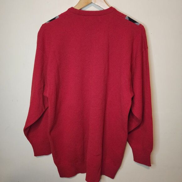 James Renwick Sweater Lambswool Argyle Made In Scotland Mens Large/42 - Picture 9 of 11